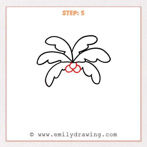how to draw a cartoon palm tree - Step 5